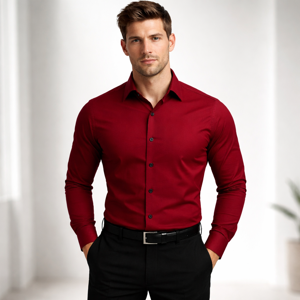 Wine Red Maroon – Wrinkle-Free Edition