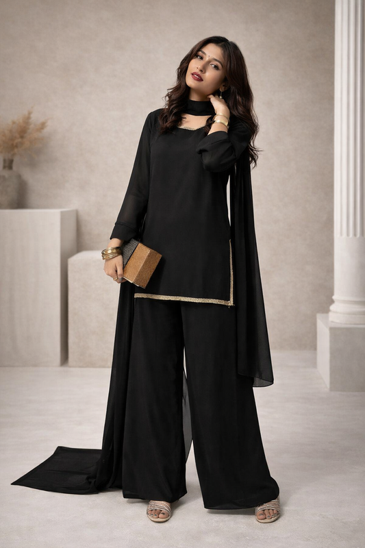 Retro Noir 3-Piece Kurti