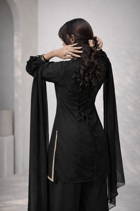 Retro Noir 3-Piece Kurti